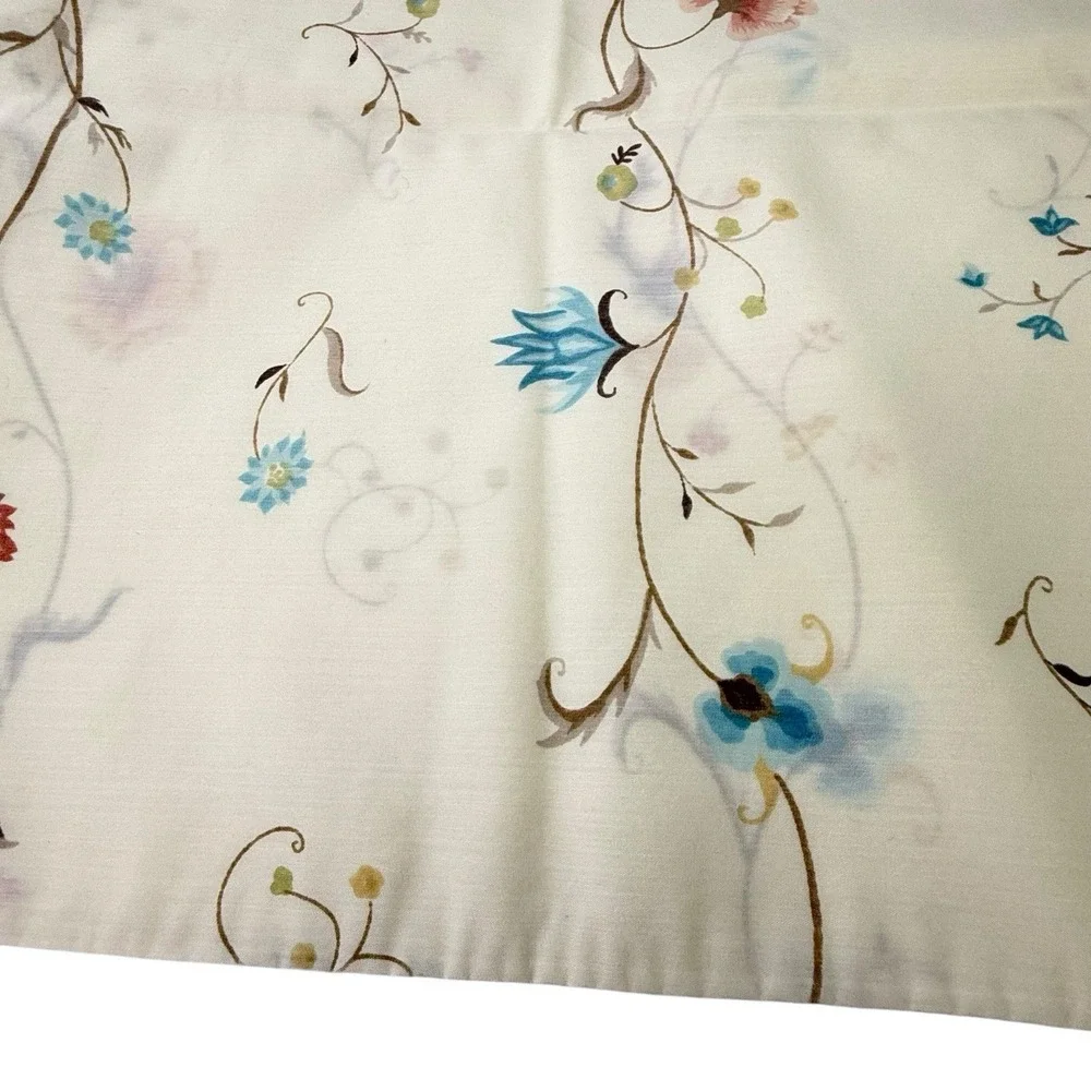 Pair Vintage JC Penney Folk Floral Pillowcases Standard No Iron Country Cottage